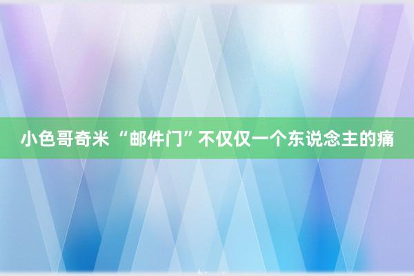 小色哥奇米 “邮件门”不仅仅一个东说念主的痛