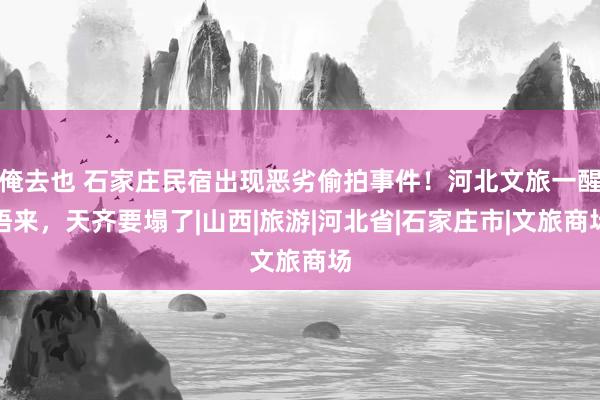 俺去也 石家庄民宿出现恶劣偷拍事件！河北文旅一醒悟来，天齐要塌了|山西|旅游|河北省|石家庄市|文旅商场