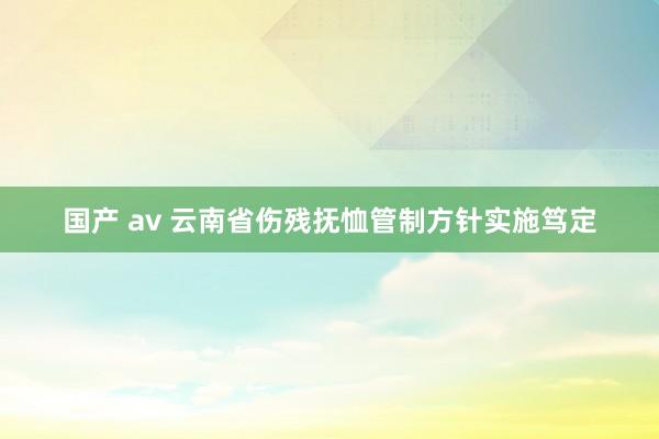 国产 av 云南省伤残抚恤管制方针实施笃定