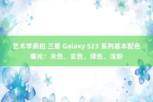 艺术学厕拍 三星 Galaxy S23 系列基本配色曝光：米色、玄色、绿色、浅粉